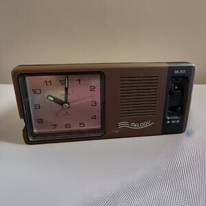 VTG Citizen QPM 1009 Melody Travel Alarm Clock Japan Quartz Travel Works Brown